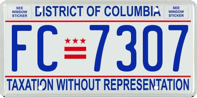 DC license plate FC7307