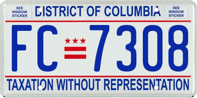 DC license plate FC7308