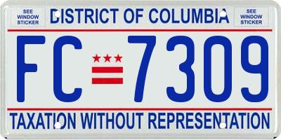 DC license plate FC7309