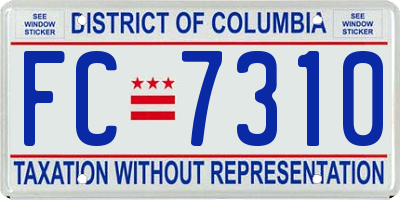 DC license plate FC7310