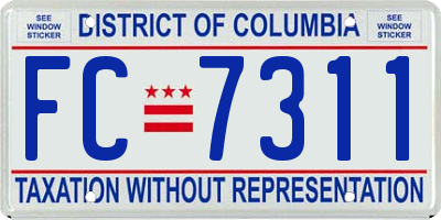 DC license plate FC7311