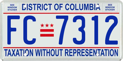 DC license plate FC7312