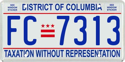 DC license plate FC7313