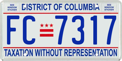 DC license plate FC7317