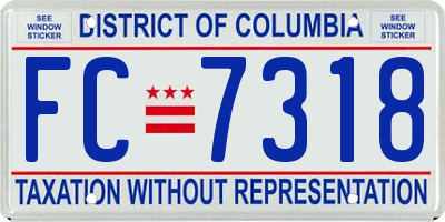 DC license plate FC7318