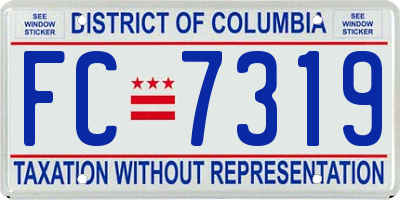 DC license plate FC7319