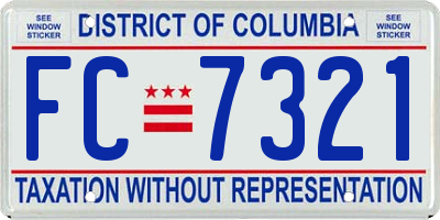 DC license plate FC7321