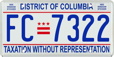 DC license plate FC7322