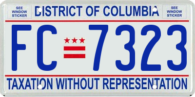 DC license plate FC7323