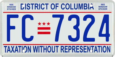 DC license plate FC7324