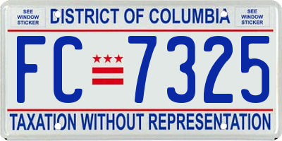 DC license plate FC7325