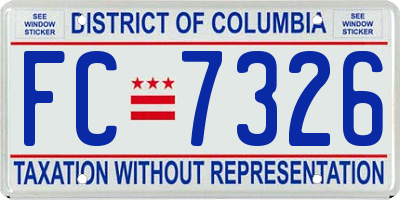 DC license plate FC7326