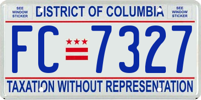 DC license plate FC7327