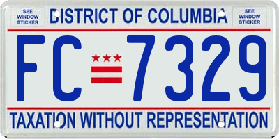 DC license plate FC7329