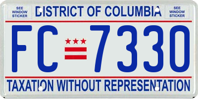 DC license plate FC7330