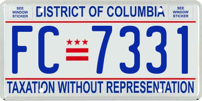 DC license plate FC7331