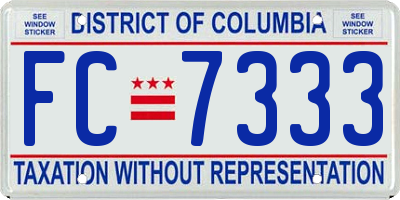 DC license plate FC7333