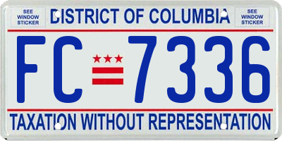 DC license plate FC7336