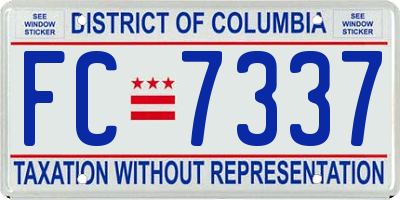 DC license plate FC7337