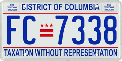 DC license plate FC7338