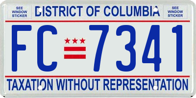 DC license plate FC7341