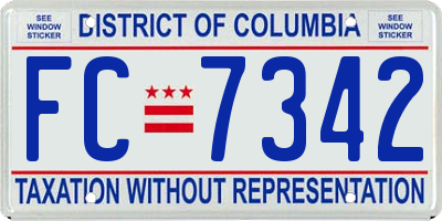 DC license plate FC7342