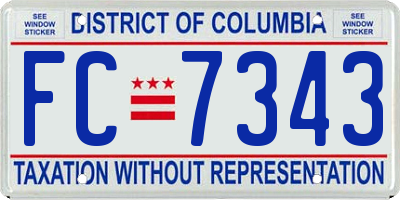 DC license plate FC7343