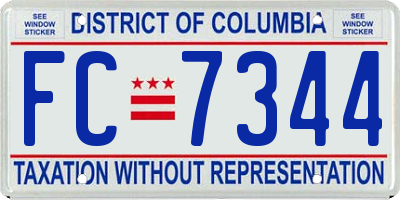 DC license plate FC7344