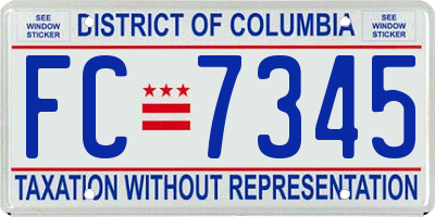 DC license plate FC7345