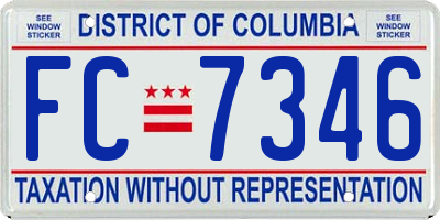 DC license plate FC7346