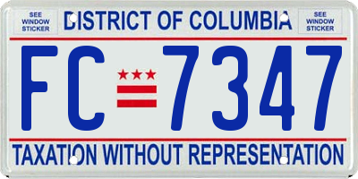 DC license plate FC7347