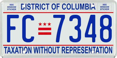 DC license plate FC7348