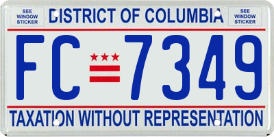 DC license plate FC7349