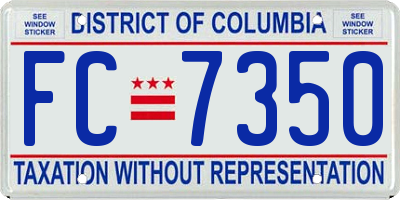 DC license plate FC7350