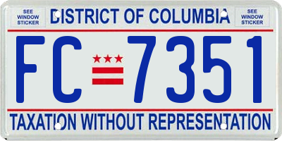 DC license plate FC7351