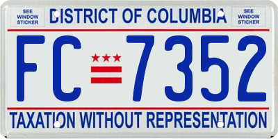 DC license plate FC7352