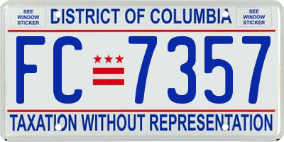 DC license plate FC7357