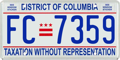 DC license plate FC7359