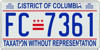 DC license plate FC7361