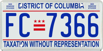 DC license plate FC7366