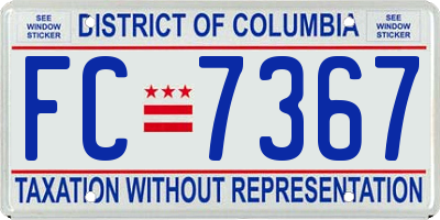 DC license plate FC7367