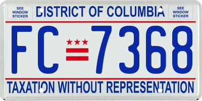 DC license plate FC7368