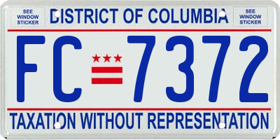 DC license plate FC7372