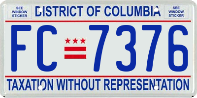 DC license plate FC7376