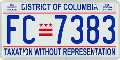 DC license plate FC7383