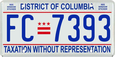 DC license plate FC7393