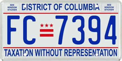 DC license plate FC7394