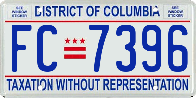 DC license plate FC7396