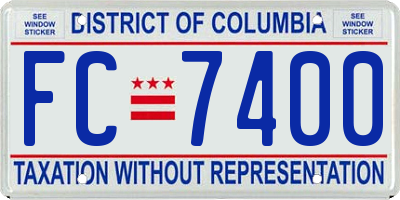 DC license plate FC7400