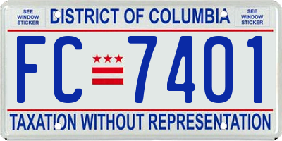 DC license plate FC7401